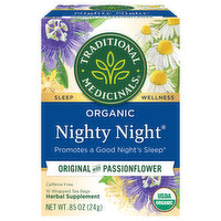 Traditional Medicinals Herbal Supplement, Organic, Original with Passionflower, Nighty Night, Tea Bags, 16 Each