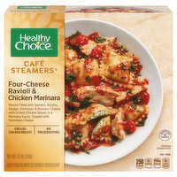 Healthy Choice Cafe Steamers Ravioli & Chicken Marinara, Four-Cheese, 10 Ounce