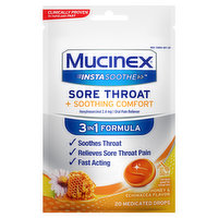 Mucinex InstaSoothe Sore Throat, Soothing Comfort, Honey & Echinacea Flavor, 20 Each