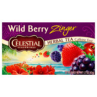 Celestial Seasonings Wild Berry Zinger Caffeine Free Herbal Tea Bags, 1.7 Ounce