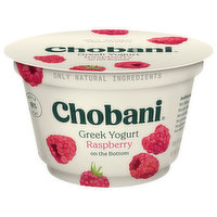 Chobani Yogurt, Greek, Raspberry on the Bottom, 5.3 Ounce