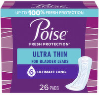 Poise Pads, Ultra Thin, Ultimate Long, 26 Each