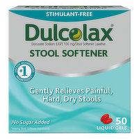 Dulcolax Stool Softener, Stimulant-Free, Liquid Gels, 50 Each