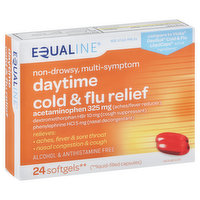 Equaline Cold & Flu Relief, Daytime, Softgels, 24 Each