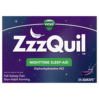 Vicks  ZzzQuil Nighttime Sleep-Aid, LiquiCaps, 24 Each