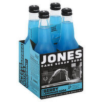 Jones Soda, Cane Sugar, Berry Lemonade Flavor, 4 Each