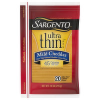 Sargento Cheese Slices, Mild Cheddar, Ultra Thin, 20 Each