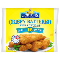 Gorton's Fish Portions, Crispy Battered, 12 Value Pack, 12 Each