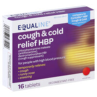 Equaline Cough & Cold Relief, HBP, Tablets, 16 Each