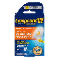 CompoundW Wart Remover, One Step Pads For Feet, 20 Each