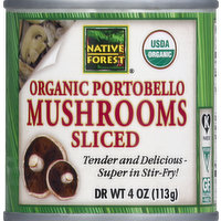 Native Forest Portobello Mushrooms, Organic Sliced, 4 Ounce