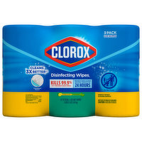 Clorox Disinfecting Wipes, Crisp Lemon/Fresh Scent, 3 Pack, 3 Each