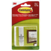 Command Picture Hanging Strips, Medium, 6 Each