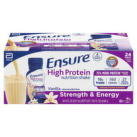 Ensure Nutrition Shake, High Protein, Vanilla, Value Size, 24 Pack, 24 Each