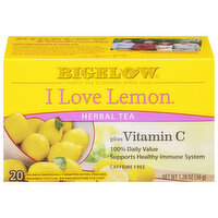 Bigelow Herbal Tea, I Love Lemon, Caffeine Free, Bags, 20 Each