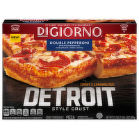 DiGiorno Pizza, Double Pepperoni, Detroit Style Crust, 21.3 Ounce