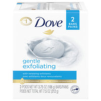 Dove Beauty Bar, Gentle Exfoliating, 2 Each