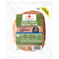 Applegate Naturals Ham, Uncured, Black Forest, 7 Ounce