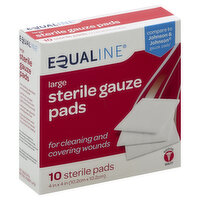 Equaline Gauze Pads, Sterile, Large, 10 Each