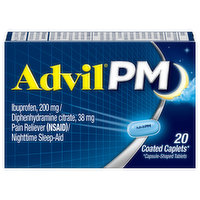 Advil PM Nighttime Sleep-Aid, 200 mg, Coated Caplets, 20 Each