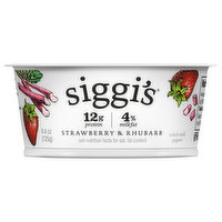 Siggi's Yogurt, Strawberry Rhubarb, Whole Milk, 4.4 Ounce