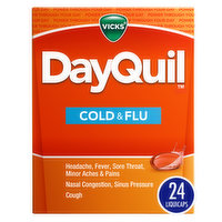 Vicks Cold & Flu Vicks DayQuil Cold & Flu, LiquiCap Over-the-Counter Medicine, 24ct, 24 Each