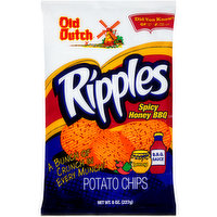 Old Dutch Ripples Spicy Honey BBQ Potato Chips, 8 Ounce