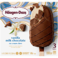 Haagen Dazs Vanilla Milk Chocolate Ice Cream Bars, 9 Fluid ounce