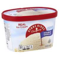 Stone Ridge Creamery Ice Cream, Real, Double Vanilla, 1.5 Quart