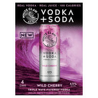 White Claw Spirits Vodka + Soda, Wild Cherry, 4 Each