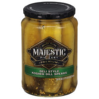 Mt Olive Majestic Picklery Pickles, Kosher Dill Spears, Deli Style, Premium, 24 Fluid ounce