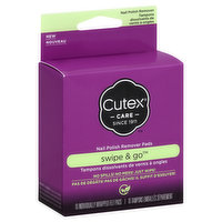 Cutex Nail Polish Remover Pads, Swipe & Go, 10 Each
