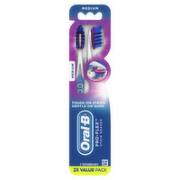 Oral-B Luxe 3D White Pro-Flex Stain Eraser Toothbrushes, Medium, 2 Count, 2 Each