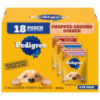 Pedigree Food for Dogs, Chopped Ground Dinner, Variety Pack, 18 Each