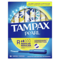 Tampax Pearl Tampax Pearl Tampons, Regular 18 Ct, 18 Each