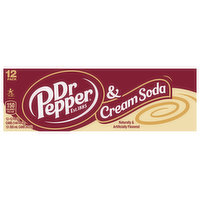 Dr Pepper Soda, Cream, 12 Pack, 12 Each