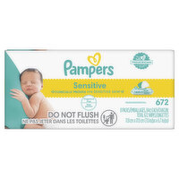 Pampers Sensitive Baby Wipes Sensitive Perfume Free 3X Pop-Top Packs 672 Count, 672 Each