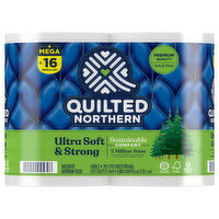 Quilted Northern Ultra Soft & Strong Bathroom Tissue, Unscented, Mega Rolls, 2-Ply, 4 Each