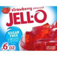 Jell-O Strawberry Sugar Free Gelatin Dessert Mix, 0.6 Ounce