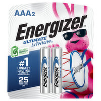 Energizer Ultimate Batteries, Lithium, AAA, 2 Each