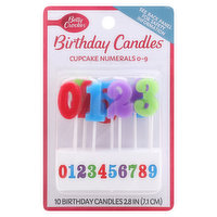 Betty Crocker Birthday Candles, Cupcake Numeral 0-9, 2.8 Inch, 10 Each