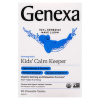 Genexa Kids Calm Keeper, Homeopathic, Organic Vanilla & Lavender, Ages 3+, Chewable Tablets, 60 Each