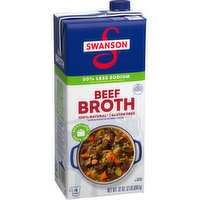 Swanson® 100% Natural, 50% Less Sodium Beef Broth, 32 Ounce