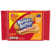 NUTTER BUTTER Double Nutty Peanut Butter Sandwich Cookies, Family Size, 15.27 Ounce
