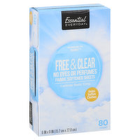 Essential Everyday Fabric Softener Sheets, Free & Clear, 80 Each