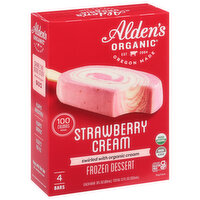 Alden's Organic Frozen Dessert, Strawberry Cream, 4 Each