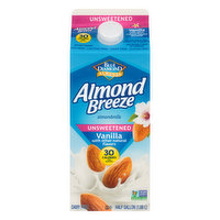 Almond Breeze Almondmilk, Unsweetened, Vanilla, 0.5 Gallon