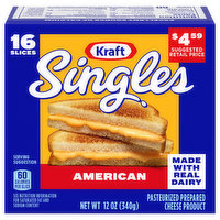 Kraft Singles Cheese Product, American, Slices, 16 Each