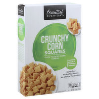 ESSENTIAL EVERYDAY Cereal, Corn Squares, Crunchy, 12 Ounce