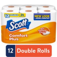 Scott ComfortPlus Toilet Paper, 12 Each